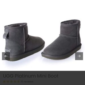Ugg Grey Platinum Mini Boot, size 10